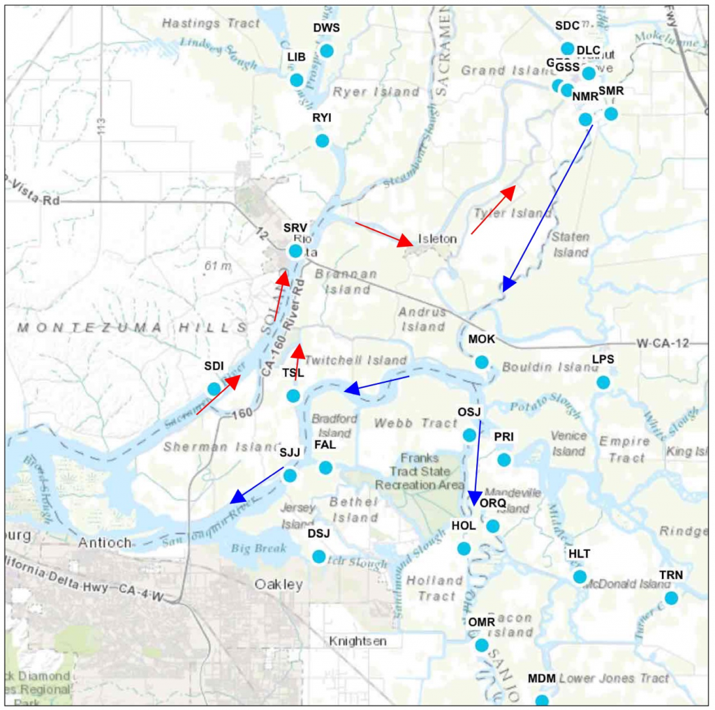 Central Delta net flow changes from opening Delta Cross Channel