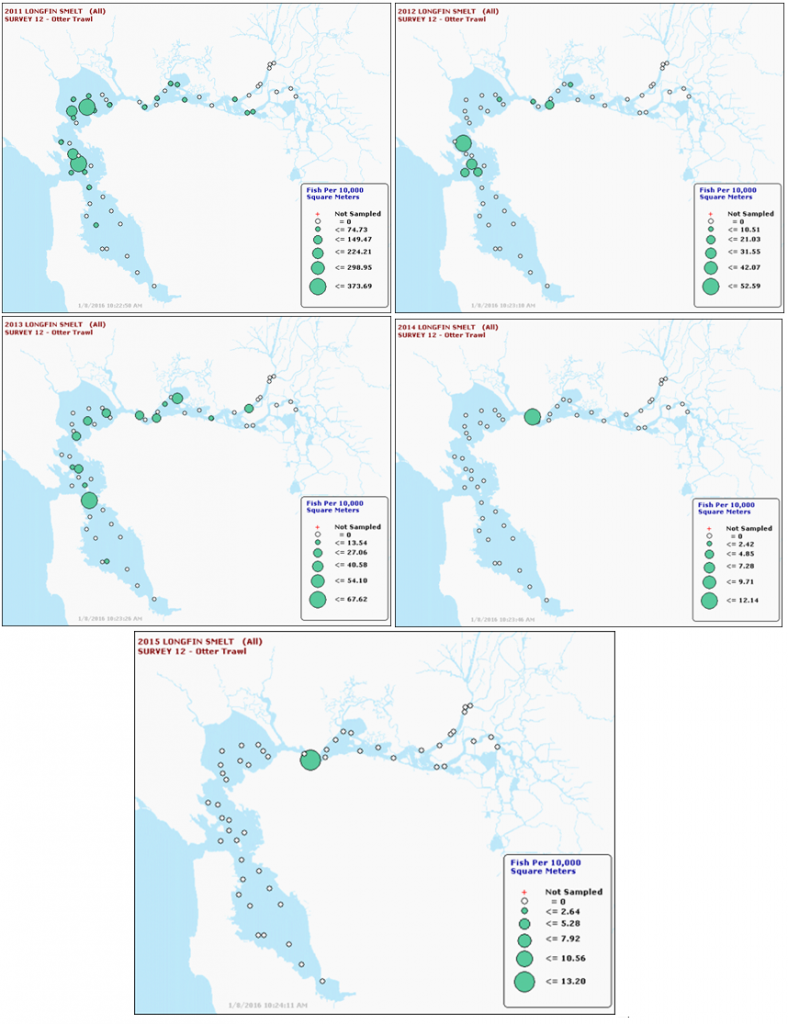 Maps displaying trawl results