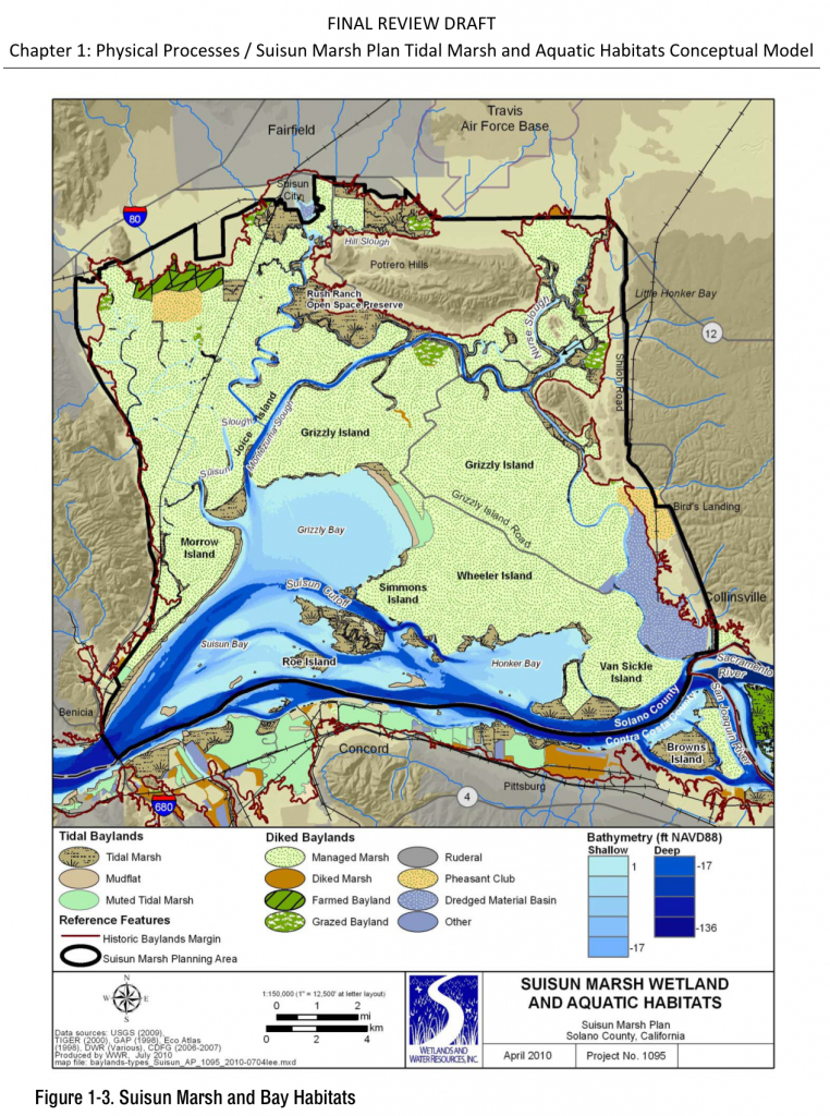 Figure 3. Habitat map of Suisun Bay/Marsh. (Source: Suisun Marsh Plan)
